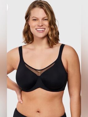 Soft Cloud Minimizer underwire Bra w/ Mesh V-Plunge Black and nude available 38E